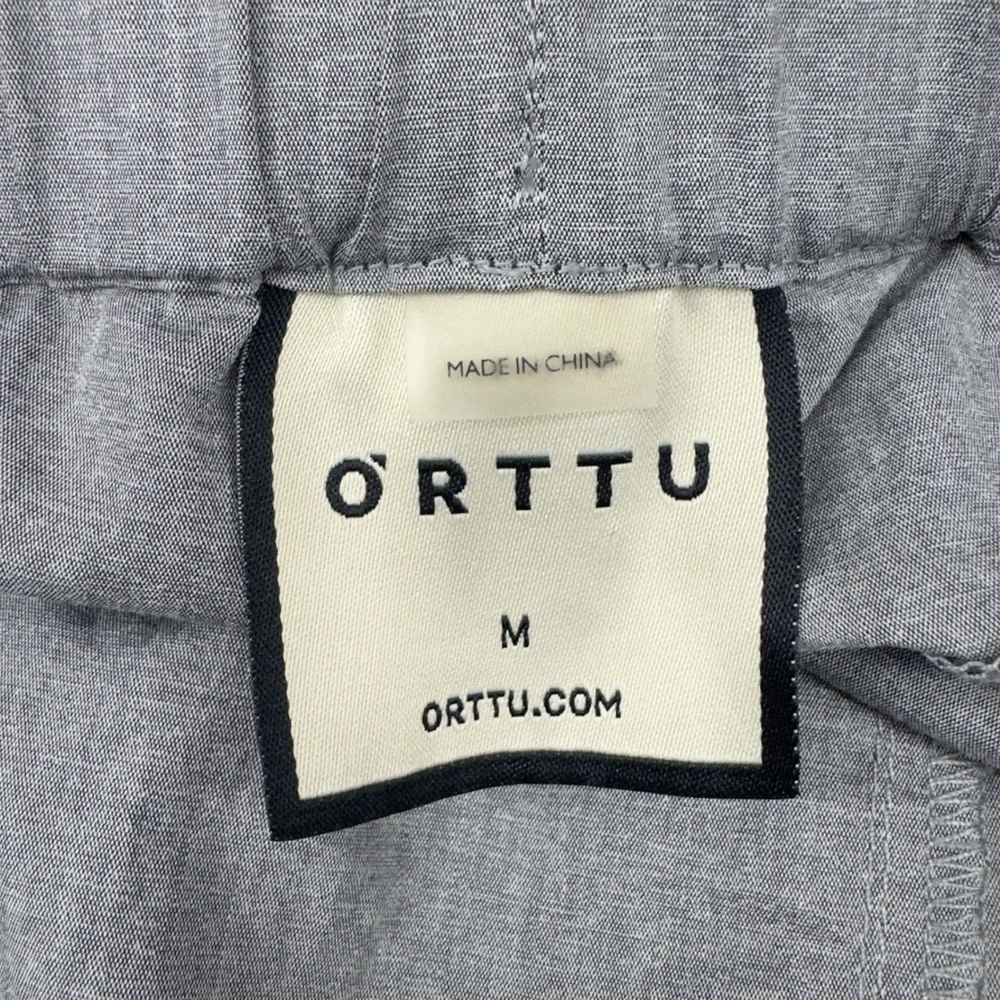 ORTTU Mens London Pants Gray Cropped Tapered Belted Elastic Waist‎ Size M